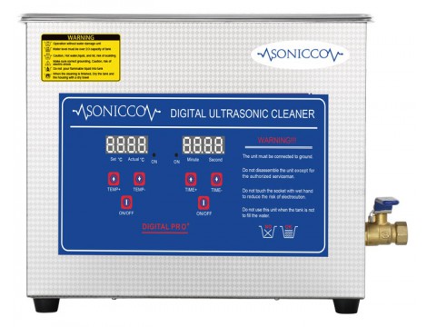 Υπερήχων μπανιέρα πλυντήριο 6,5l κοσμητικός αποστειρωτής για τον καθαρισμό των μερών Sonicco ULTRA-031S - 7