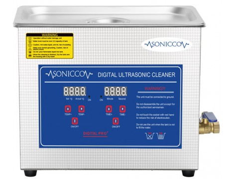 Υπερήχων μπανιέρα πλυντήριο 6,5l κοσμητικός αποστειρωτής για τον καθαρισμό των μερών Sonicco ULTRA-031S - 6