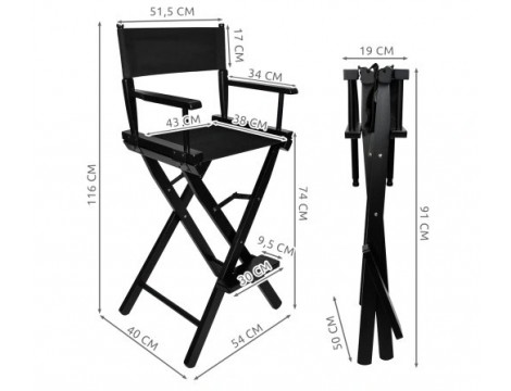 Καλλυντική καρέκλα μακιγιάζ με πλάτη καρέκλα σπα πρακτική πτυσσόμενη ξύλινη - 6