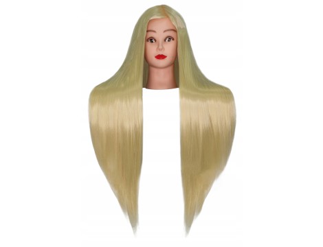 Προπονητική κεφαλή Iza 60 cm ξανθό, θερμικά μαλλιά + χερούλι, κεφαλή κομμωτηρίου - 2