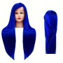 Κεφαλή προπόνησης Iza Blue 60 cm,  συνθετικά μαλλιά + λαβή, κεφαλή χτενίσματος κομμωτηρίου, αντίγραφο κεφαλής άσκησης - 2