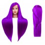 Κεφαλή προπόνησης Ilsa Purple 90 cm, συνθετικά μαλλιά  + λαβή, κεφαλή χτενίσματος κομμωτηρίου, αντίγραφο κεφαλής άσκησης - 2