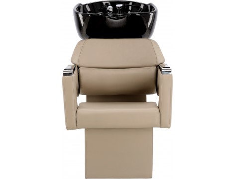 Gaja Γκρι σετ γκρι πλυντήριο μαλλιών με μαύρο κεραμικό μπολ και 2x υδραυλική καρέκλα κομμωτηρίου με ποδιά για κομμωτήριο βρύση, ντους - 5