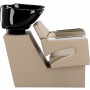 Gaja Γκρι σετ γκρι πλυντήριο μαλλιών με μαύρο κεραμικό μπολ και 2x υδραυλική καρέκλα κομμωτηρίου με ποδιά για κομμωτήριο βρύση, ντους - 4