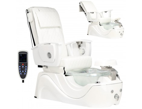 Ηλεκτρική καρέκλα καλλυντικών με μασάζ για πεντικιούρ ποδιών σε ινστιτούτα σπα λευκός