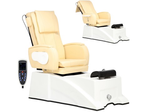 Ηλεκτρική καρέκλα καλλυντικών με μασάζ για πεντικιούρ ποδιών σε ινστιτούτα σπα κρεμώδης