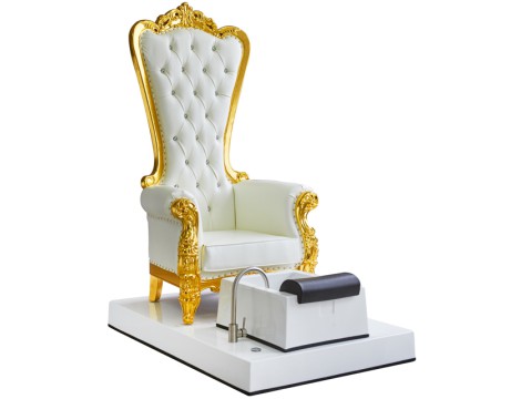 Κλασικό καρέκλα καλλυντικών με μασάζ για πεντικιούρ ποδιών σε ινστιτούτα σπα λευκός