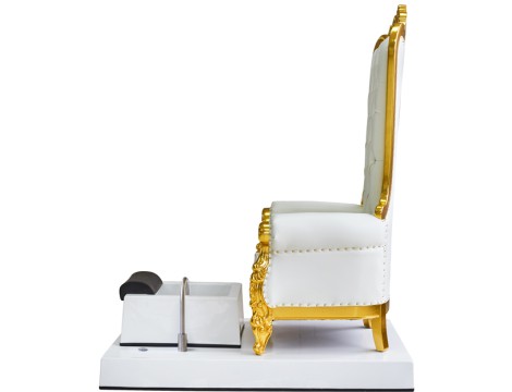 Κλασικό καρέκλα καλλυντικών με μασάζ για πεντικιούρ ποδιών σε ινστιτούτα σπα λευκός - 3