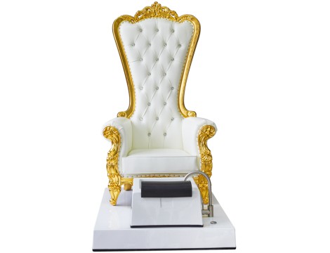 Κλασικό καρέκλα καλλυντικών με μασάζ για πεντικιούρ ποδιών σε ινστιτούτα σπα λευκός - 5