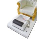 Κλασικό καρέκλα καλλυντικών με μασάζ για πεντικιούρ ποδιών σε ινστιτούτα σπα λευκός - 4