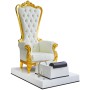 Κλασικό καρέκλα καλλυντικών με μασάζ για πεντικιούρ ποδιών σε ινστιτούτα σπα λευκός