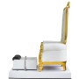 Κλασικό καρέκλα καλλυντικών με μασάζ για πεντικιούρ ποδιών σε ινστιτούτα σπα λευκός - 3