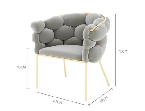 Πολυθρόνα με μαξιλάρι πλάτης καρέκλα για σαλόνι αίθουσα αναμονής γκρι - 6