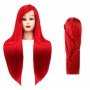 Εκπαιδευτικό κεφάλι Iza 60cm red, θερμικά μαλλιά + βάση +αξεσουάρ κομμωτηρίου κεφάλι  για τα χτενίσματα