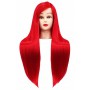 Εκπαιδευτικό κεφάλι Iza 60cm red, θερμικά μαλλιά + βάση +αξεσουάρ κομμωτηρίου κεφάλι  για τα χτενίσματα - 2