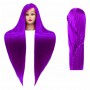 Εκπαιδευτικό κεφάλι Iza 60 cm purple , θερμικά μαλλιά  + βάση +αξεσουάρ κομμωτηρίου κεφάλι  για τα χτενίσματα