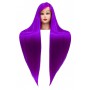 Εκπαιδευτικό κεφάλι Iza 60 cm purple , θερμικά μαλλιά  + βάση +αξεσουάρ κομμωτηρίου κεφάλι  για τα χτενίσματα - 2