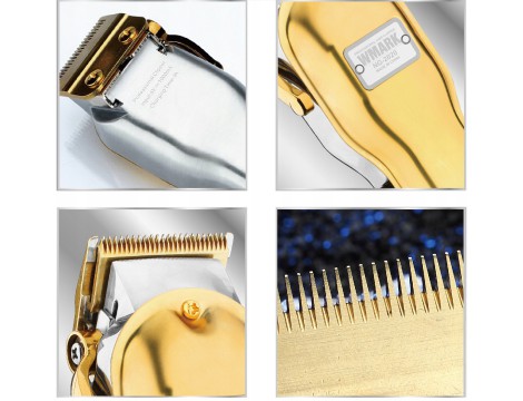 Ατσάλινη Ξυριστική Μηχανή Μαλλιά Μούσια Σώμα Χρυσή  LCD - 2