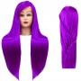 Εκπαιδευτικό κεφάλι Iza 90cm purple, θερμικά μαλλιά + βάση +αξεσουάρ κομμωτηρίου κεφάλι  για τα χτενίσματα